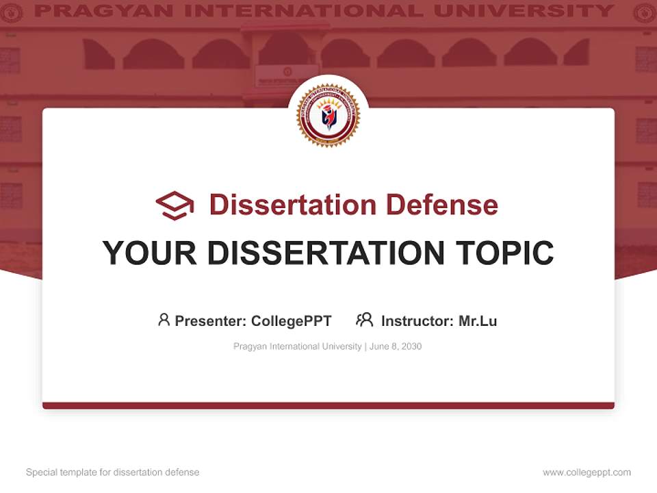 Pragyan International University Graduation Thesis Defense PPT Template4:3 ratio PPT effect preview image7