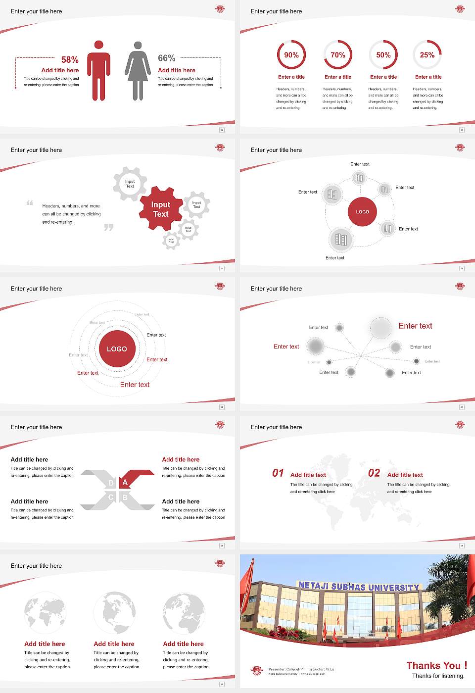 Netaji Subhas University Course/Courseware Creation PPT Template16:9 ratio PPT effect preview image4