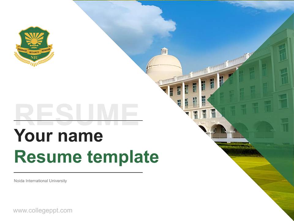 Noida International University Resume PPT Template4:3 ratio PPT effect preview image5