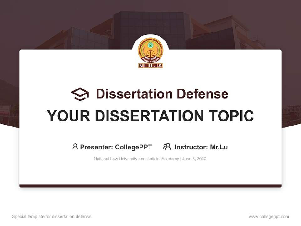 National Law University and Judicial Academy Graduation Thesis Defense PPT Template4:3 ratio PPT effect preview image7