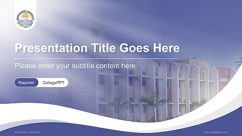 Pondicherry University Lecture Sharing and Networking Event PPT Template