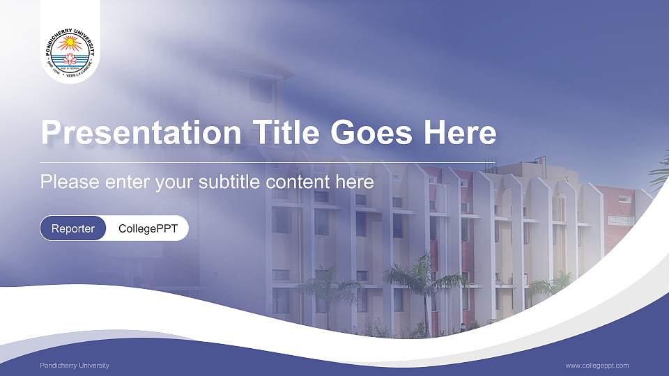 Pondicherry University Lecture Sharing and Networking Event PPT Template16:9 ratio PPT effect preview image