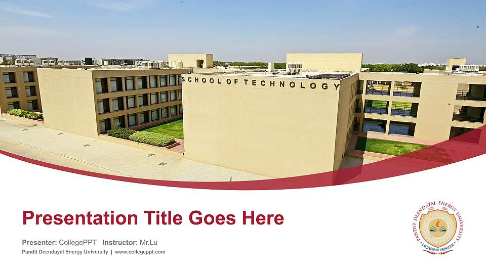 Pandit Deendayal Energy University Course/Courseware Creation PPT Template16:9 ratio PPT effect preview image