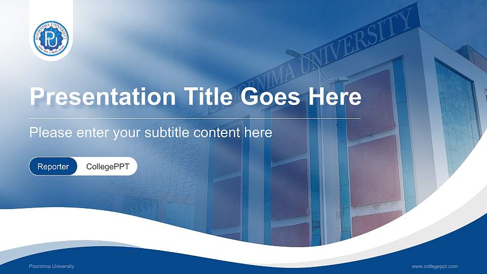 Poornima University Lecture Sharing and Networking Event PPT Template16:9 ratio PPT effect preview image