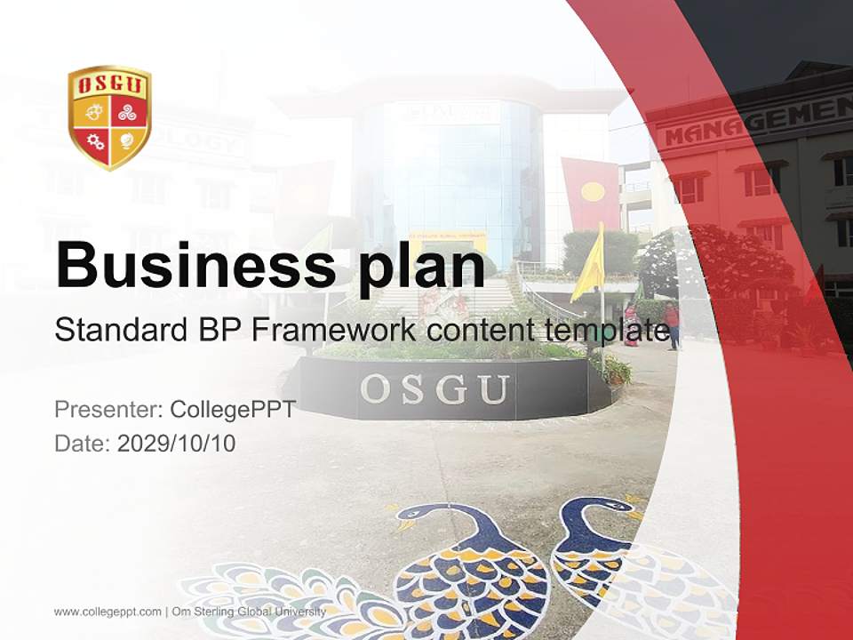 Om Sterling Global University Competition/Entrepreneurship Contest PPT Template4:3 ratio PPT effect preview image9