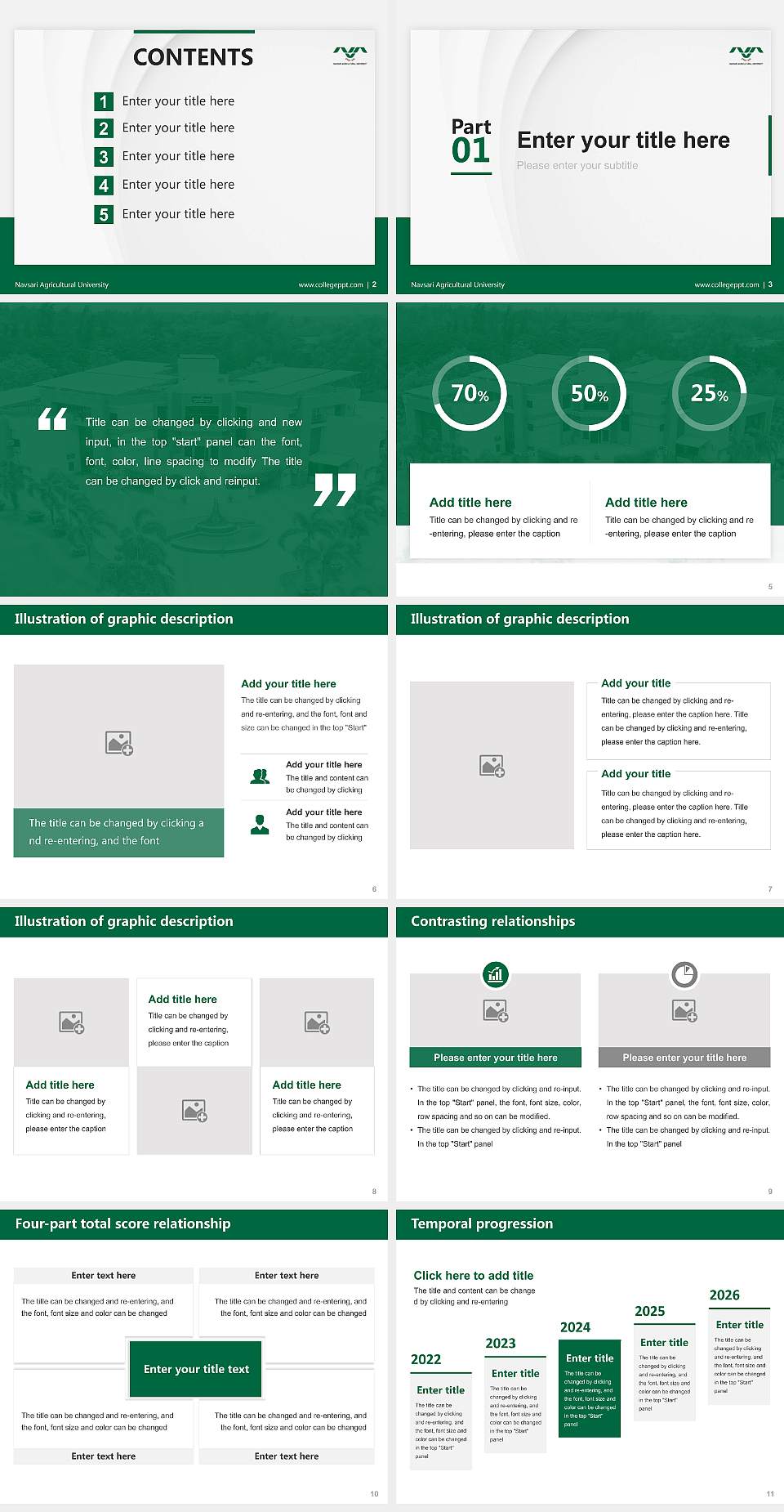 Navsari Agricultural University Thesis Proposal/Graduation Defense PPT Template4:3 ratio PPT effect preview image2
