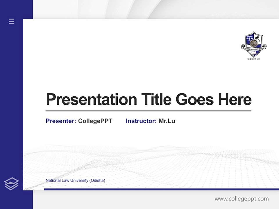 National Law University (Odisha) Thesis Proposal/Graduation Defense PPT Template4:3 ratio PPT effect preview image5