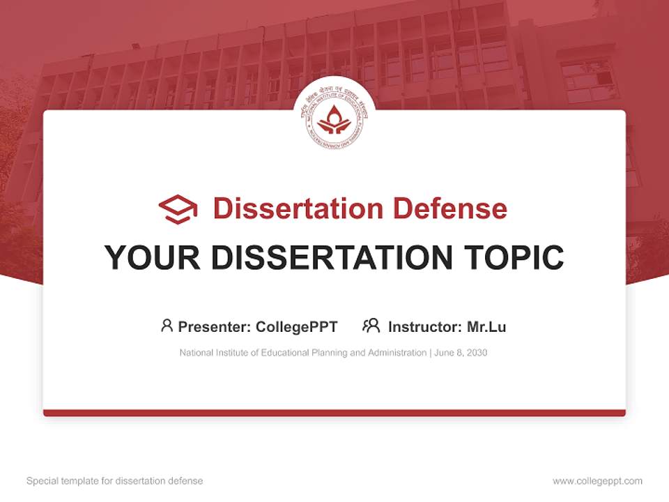 National Institute of Educational Planning and Administration Graduation Thesis Defense PPT Template4:3 ratio PPT effect preview image7