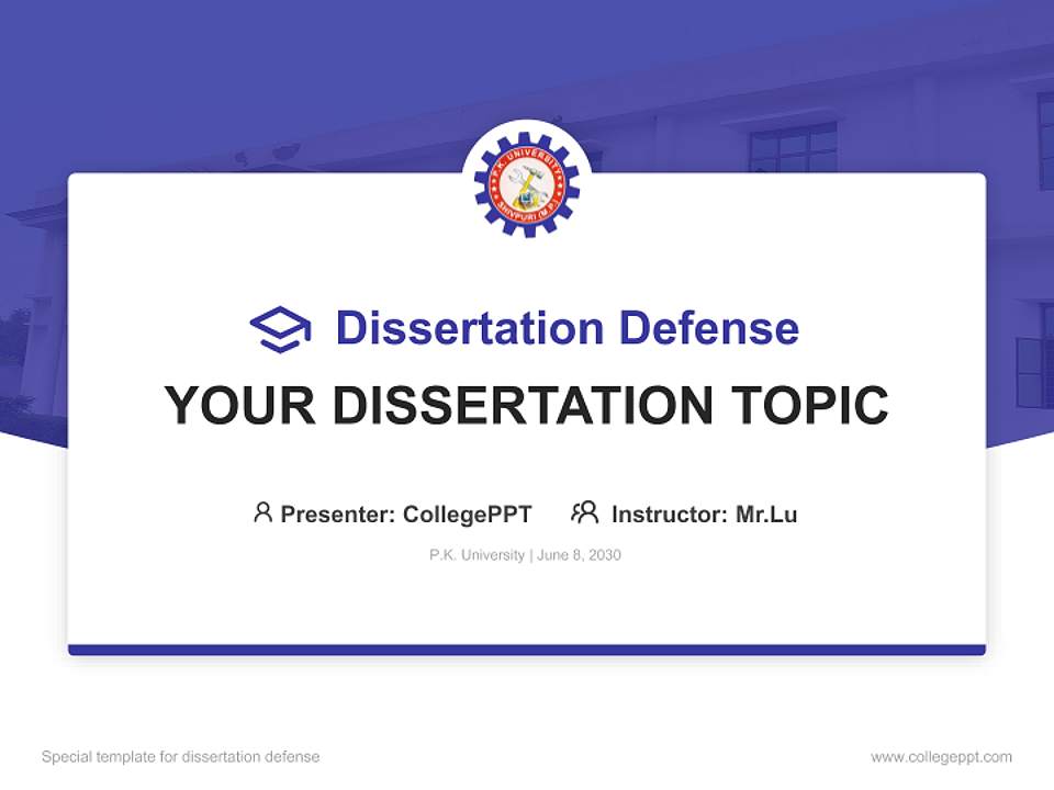 P.K. University Graduation Thesis Defense PPT Template4:3 ratio PPT effect preview image7