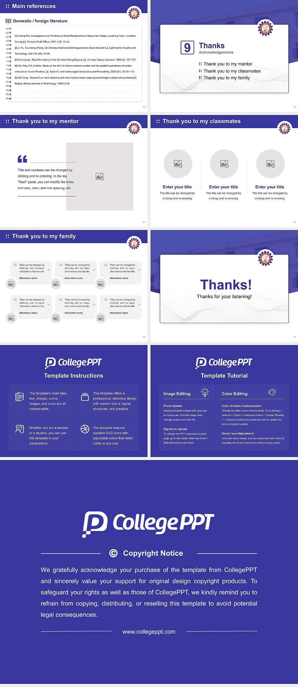 P.K. University Graduation Thesis Defense PPT Template4:3 ratio PPT effect preview image7