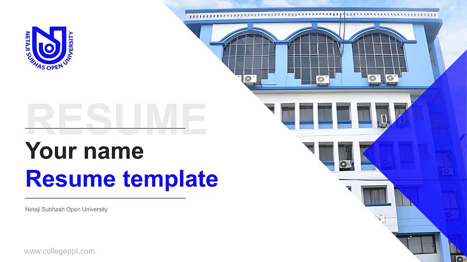 Netaji Subhash Open University Resume PPT Template16:9 ratio PPT effect preview image