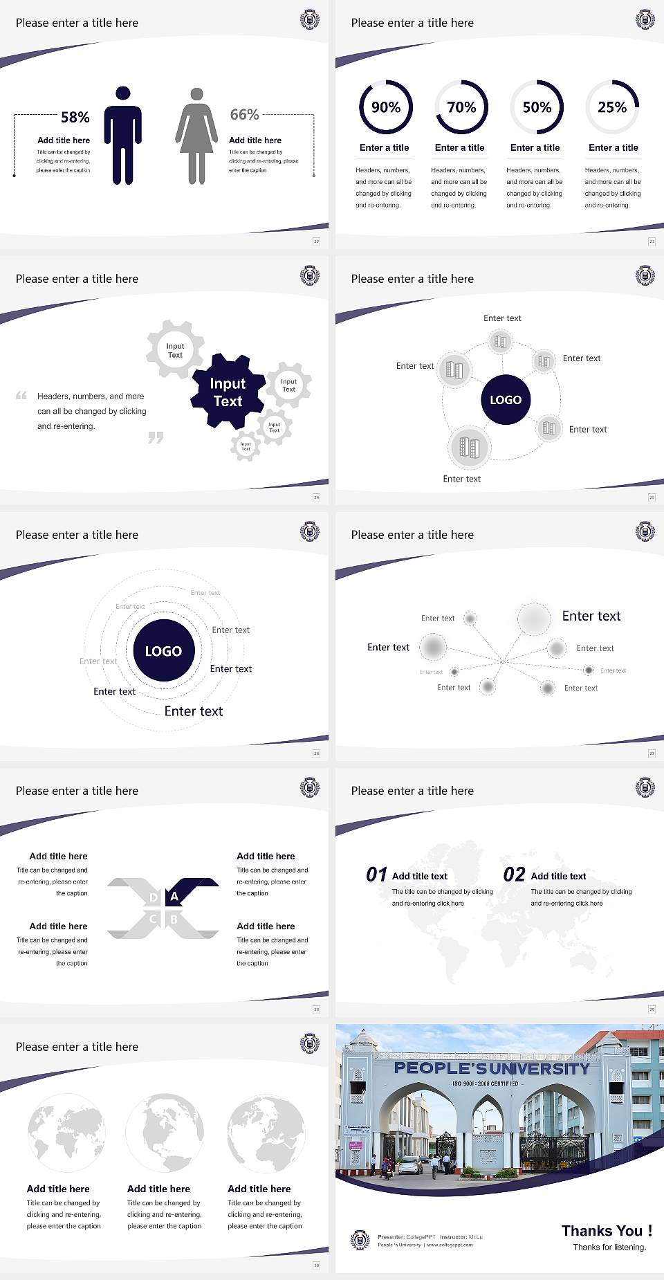 People ‘s University Course/Courseware Creation PPT Template4:3 ratio PPT effect preview image4