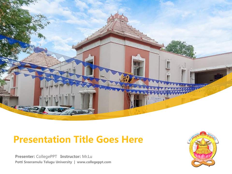 Potti Sreeramulu Telugu University Course/Courseware Creation PPT Template4:3 ratio PPT effect preview image5