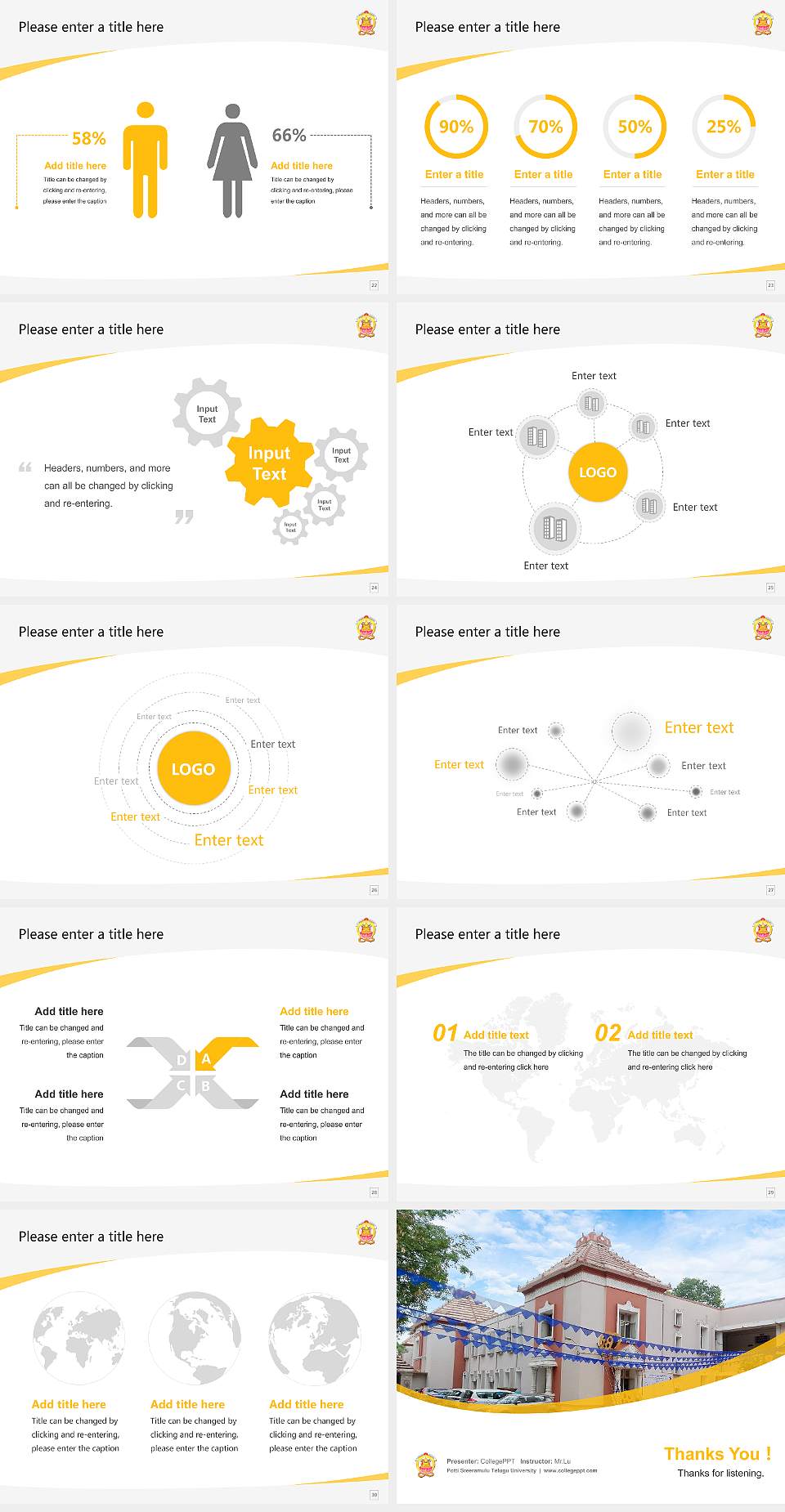 Potti Sreeramulu Telugu University Course/Courseware Creation PPT Template4:3 ratio PPT effect preview image4