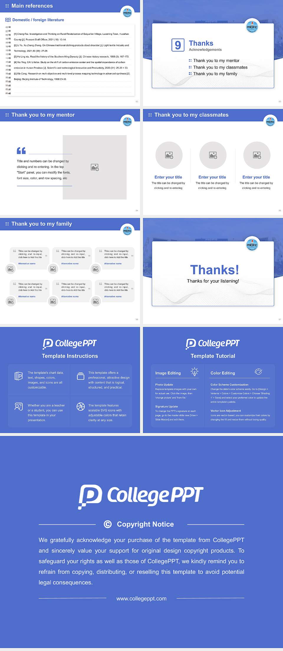 Pacific Academy of Higher Education & Research University Graduation Thesis Defense PPT Template4:3 ratio PPT effect preview image7