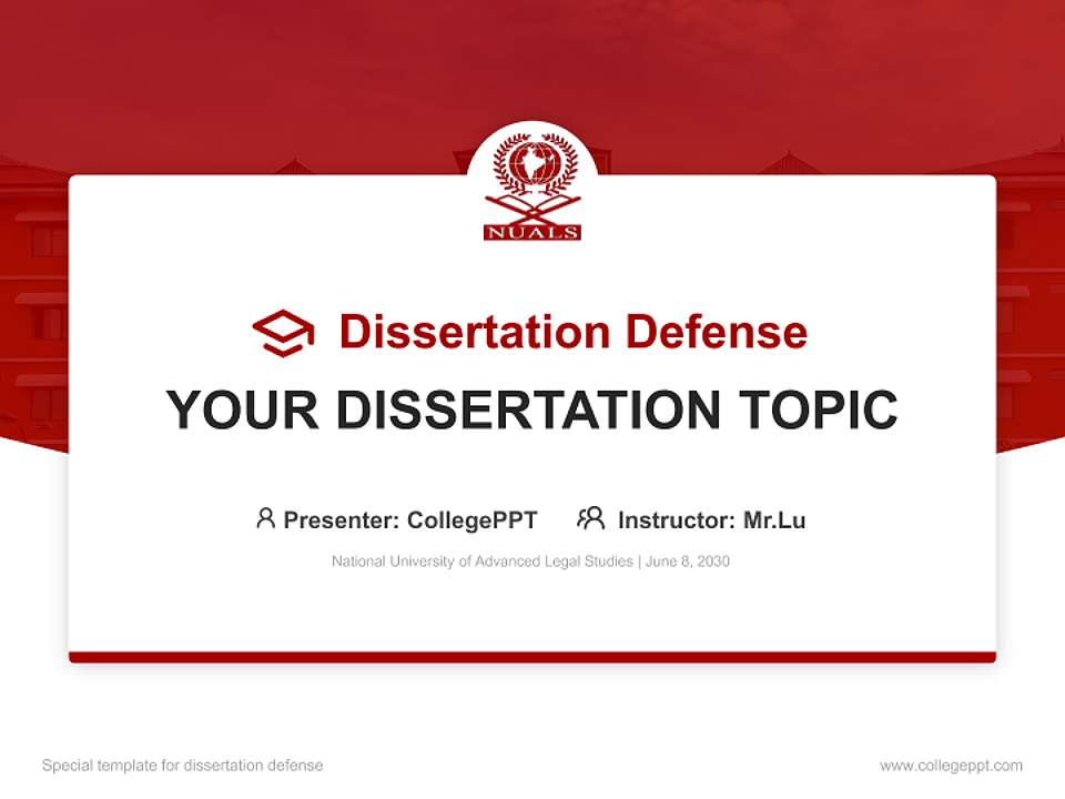 National University of Advanced Legal Studies Graduation Thesis Defense PPT Template4:3 ratio PPT effect preview image7