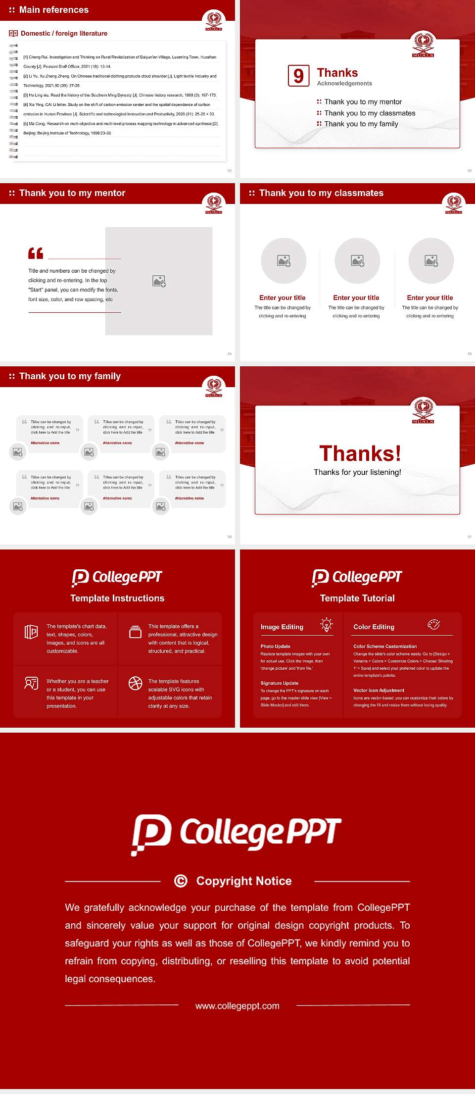 National University of Advanced Legal Studies Graduation Thesis Defense PPT Template4:3 ratio PPT effect preview image7