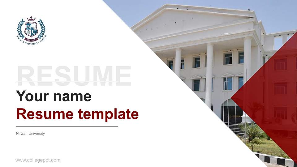 Nirwan University Resume PPT Template16:9 ratio PPT effect preview image
