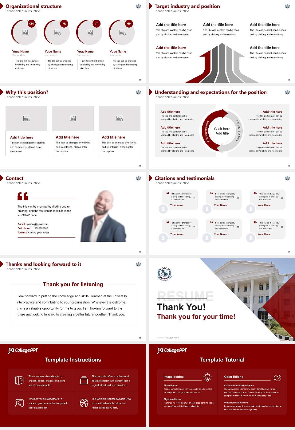 Nirwan University Resume PPT Template16:9 ratio PPT effect preview image4
