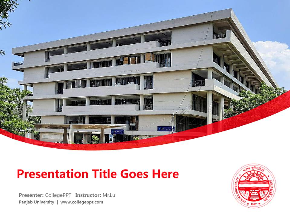 Panjab University Course/Courseware Creation PPT Template4:3 ratio PPT effect preview image5