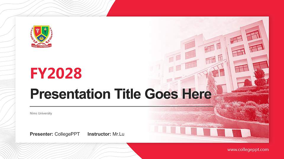 Nims University Academic Presentation/Research Findings Report PPT Template16:9 ratio PPT effect preview image