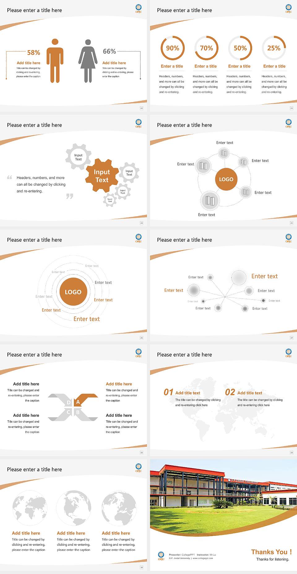 O.P. Jindal University Course/Courseware Creation PPT Template4:3 ratio PPT effect preview image4