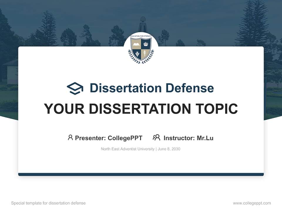North East Adventist University Graduation Thesis Defense PPT Template4:3 ratio PPT effect preview image7