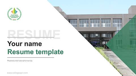 Plastindia International University Resume PPT Template