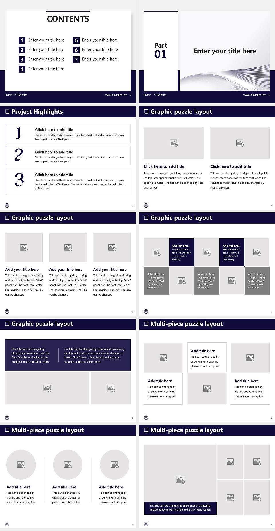 People ‘s University General PPT Template4:3 ratio PPT effect preview image2
