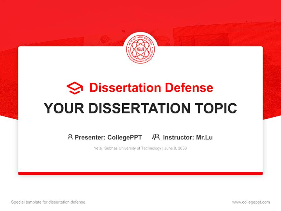 Netaji Subhas University of Technology Graduation Thesis Defense PPT Template4:3 ratio PPT effect preview image7