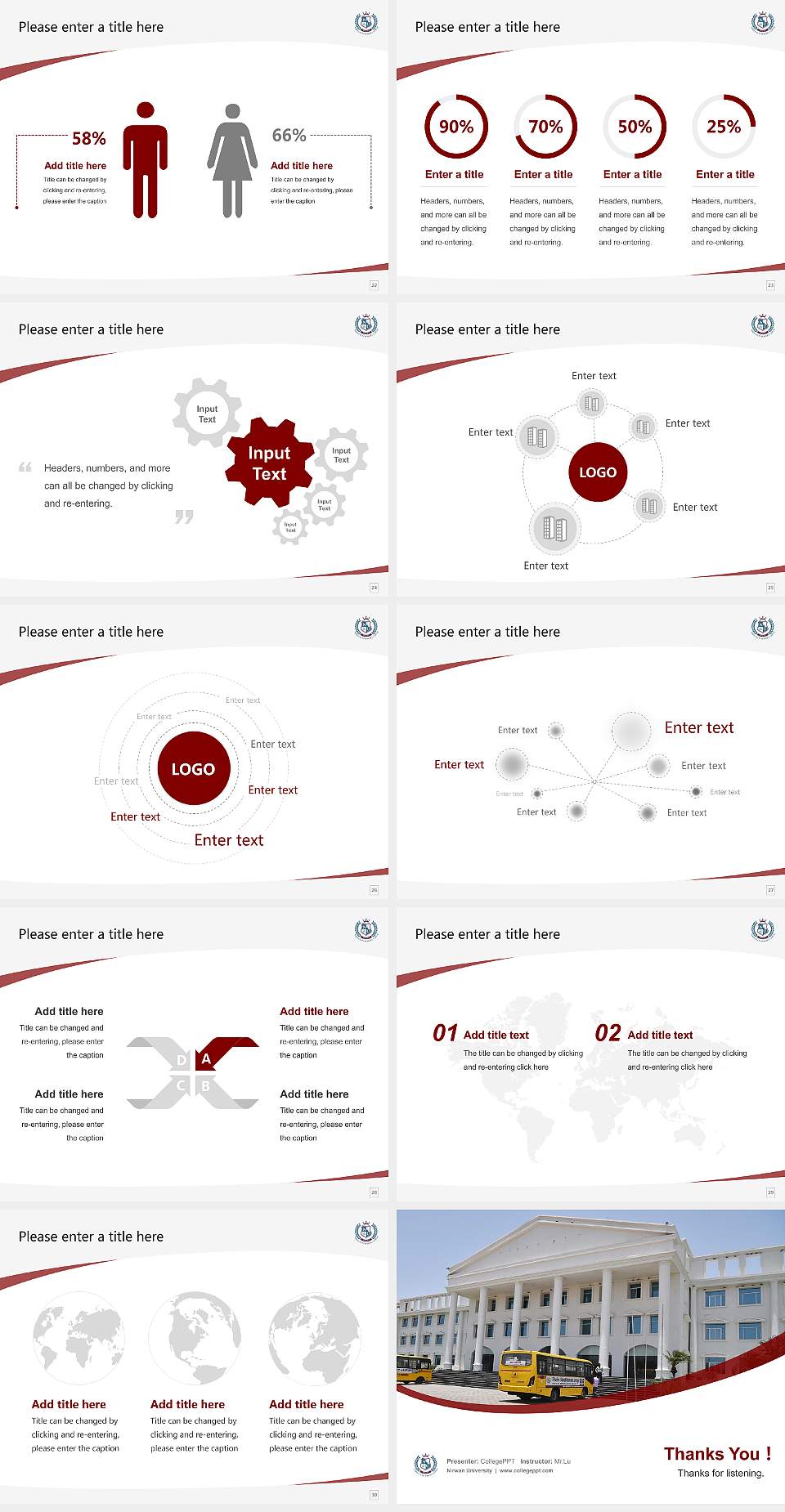 Nirwan University Course/Courseware Creation PPT Template4:3 ratio PPT effect preview image4