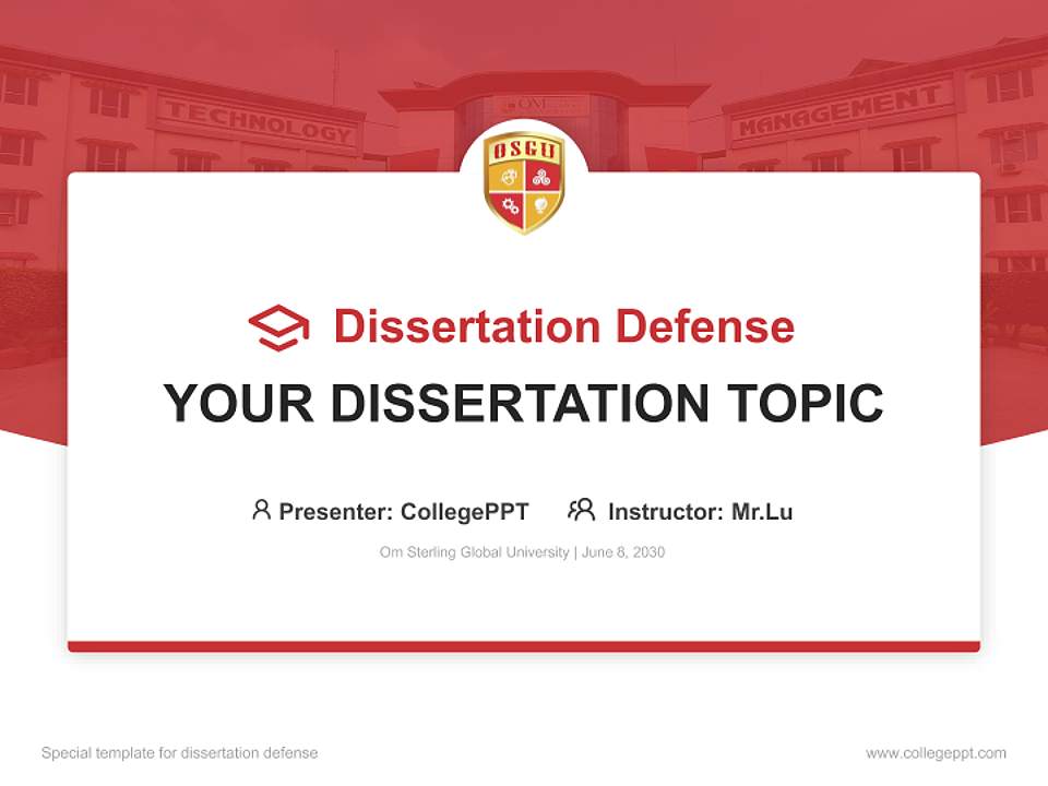 Om Sterling Global University Graduation Thesis Defense PPT Template4:3 ratio PPT effect preview image7