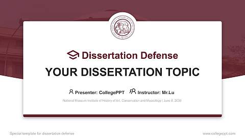 National Museum Institute of History of Art, Conservation and Museology Graduation Thesis Defense PPT Template