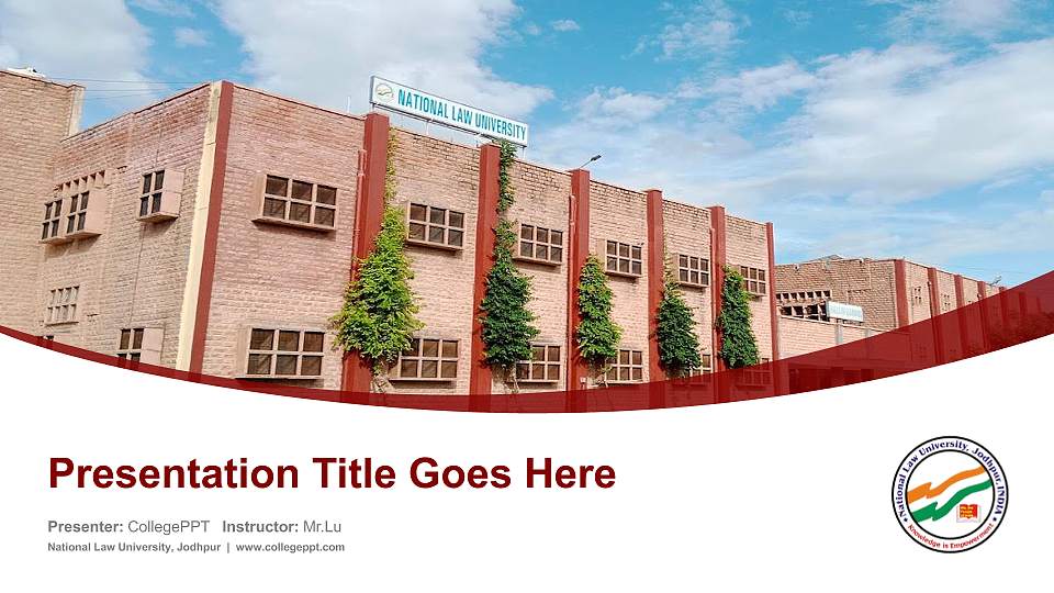 National Law University, Jodhpur Course/Courseware Creation PPT Template16:9 ratio PPT effect preview image