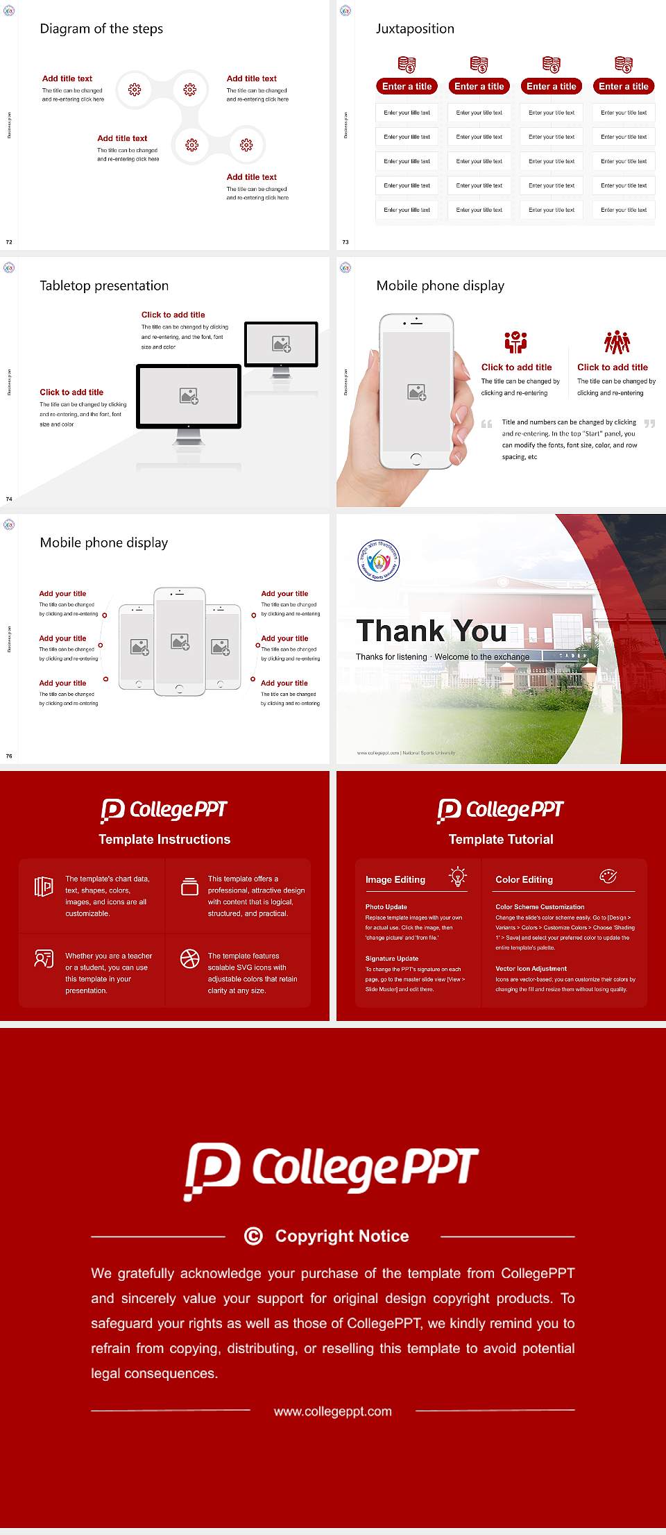 National Sports University Competition/Entrepreneurship Contest PPT Template4:3 ratio PPT effect preview image9