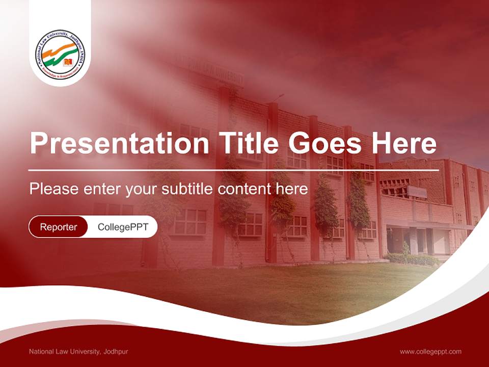 National Law University, Jodhpur Lecture Sharing and Networking Event PPT Template4:3 ratio PPT effect preview image4