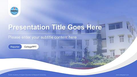 Pacific Academy of Higher Education & Research University Lecture Sharing and Networking Event PPT Template
