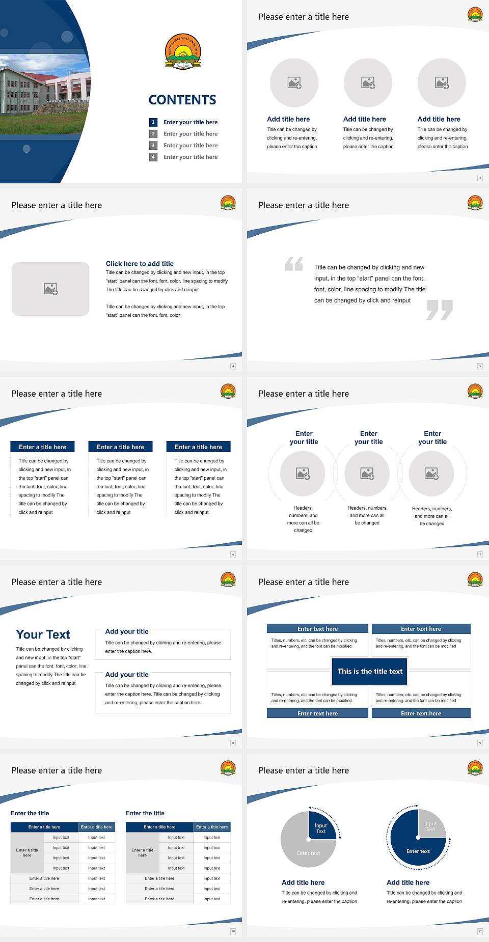 North Eastern Hill University Course/Courseware Creation PPT Template4:3 ratio PPT effect preview image2