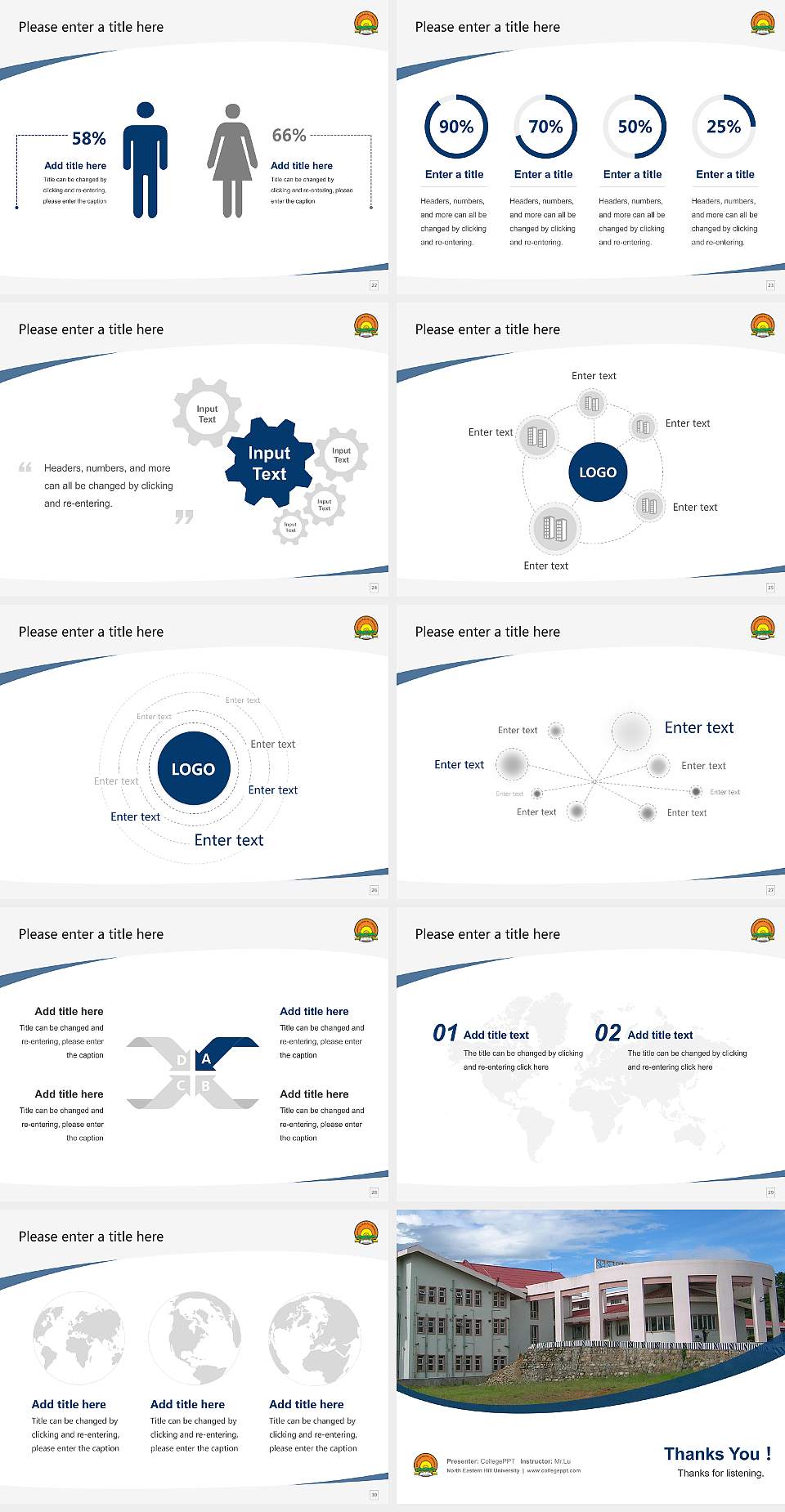 North Eastern Hill University Course/Courseware Creation PPT Template4:3 ratio PPT effect preview image4