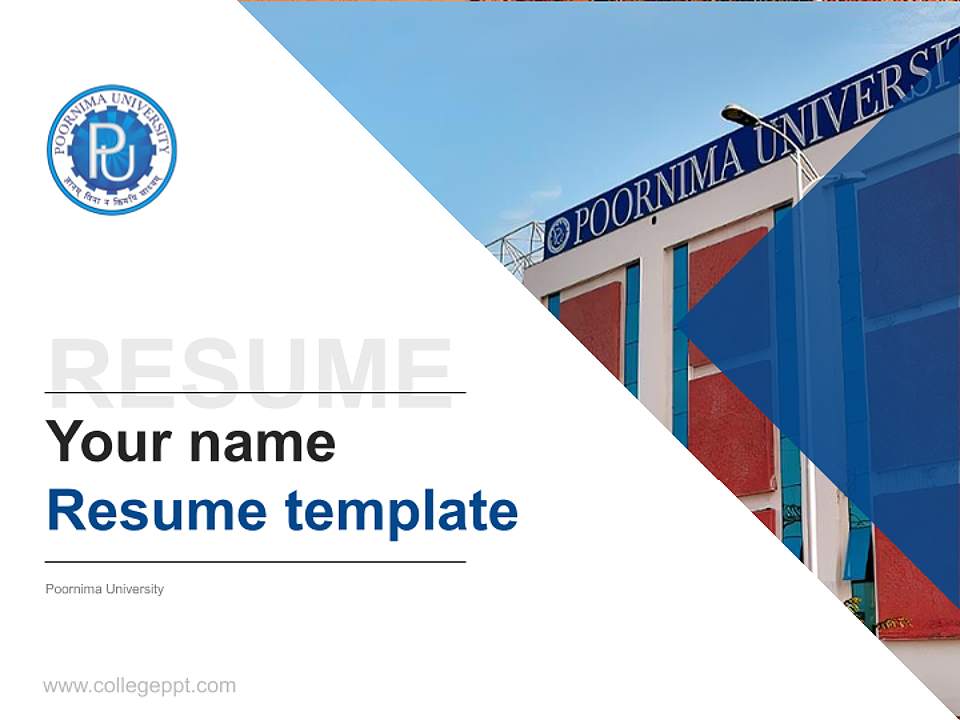 Poornima University Resume PPT Template4:3 ratio PPT effect preview image5