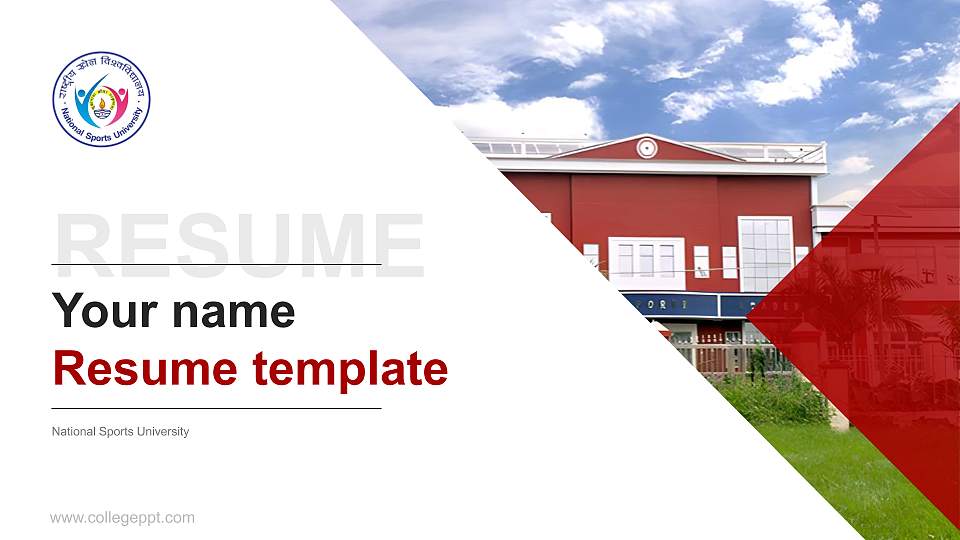 National Sports University Resume PPT Template16:9 ratio PPT effect preview image1
