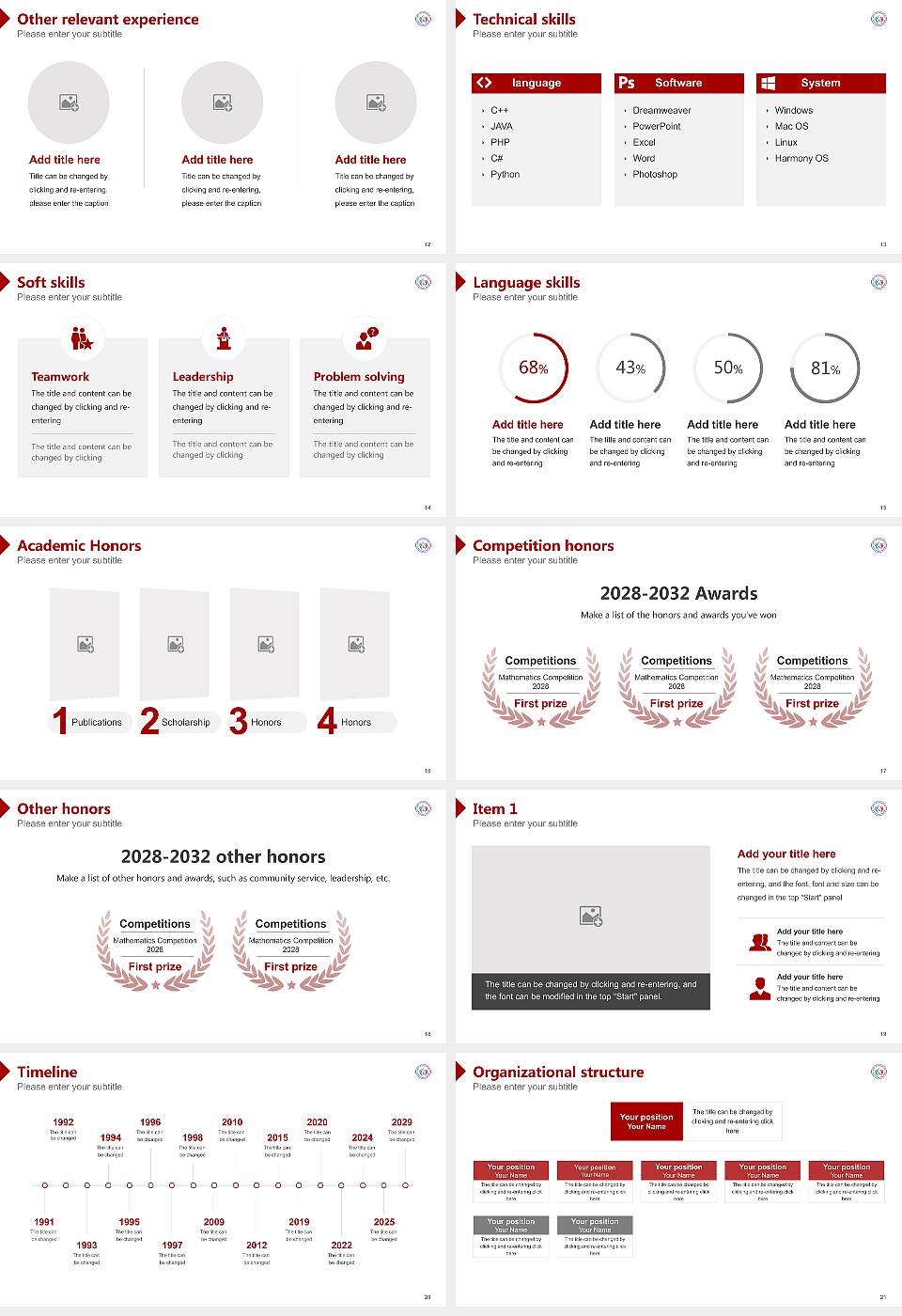National Sports University Resume PPT Template16:9 ratio PPT effect preview image3