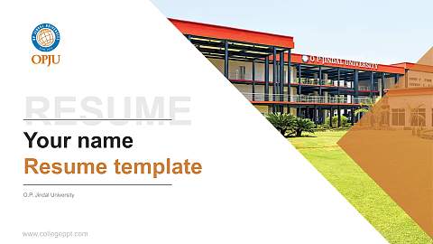 O.P. Jindal University Resume PPT Template
