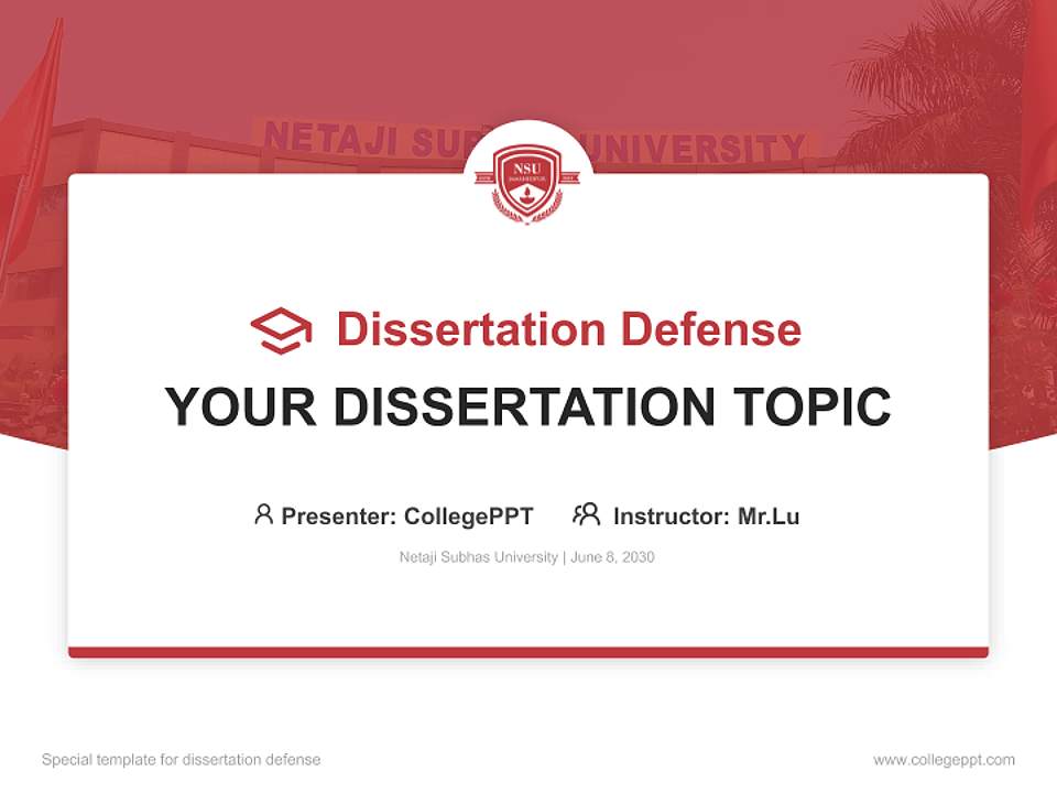 Netaji Subhas University Graduation Thesis Defense PPT Template4:3 ratio PPT effect preview image7