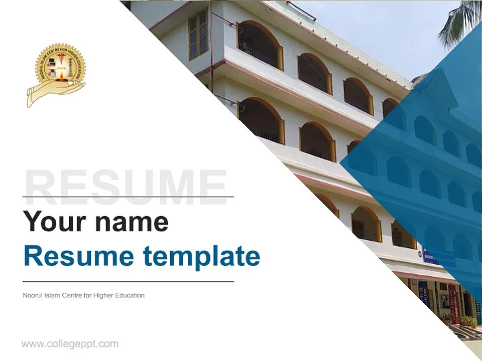Noorul Islam Centre for Higher Education Resume PPT Template4:3 ratio PPT effect preview image5