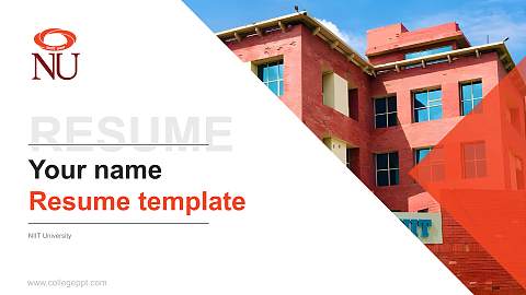 NIIT University Resume PPT Template