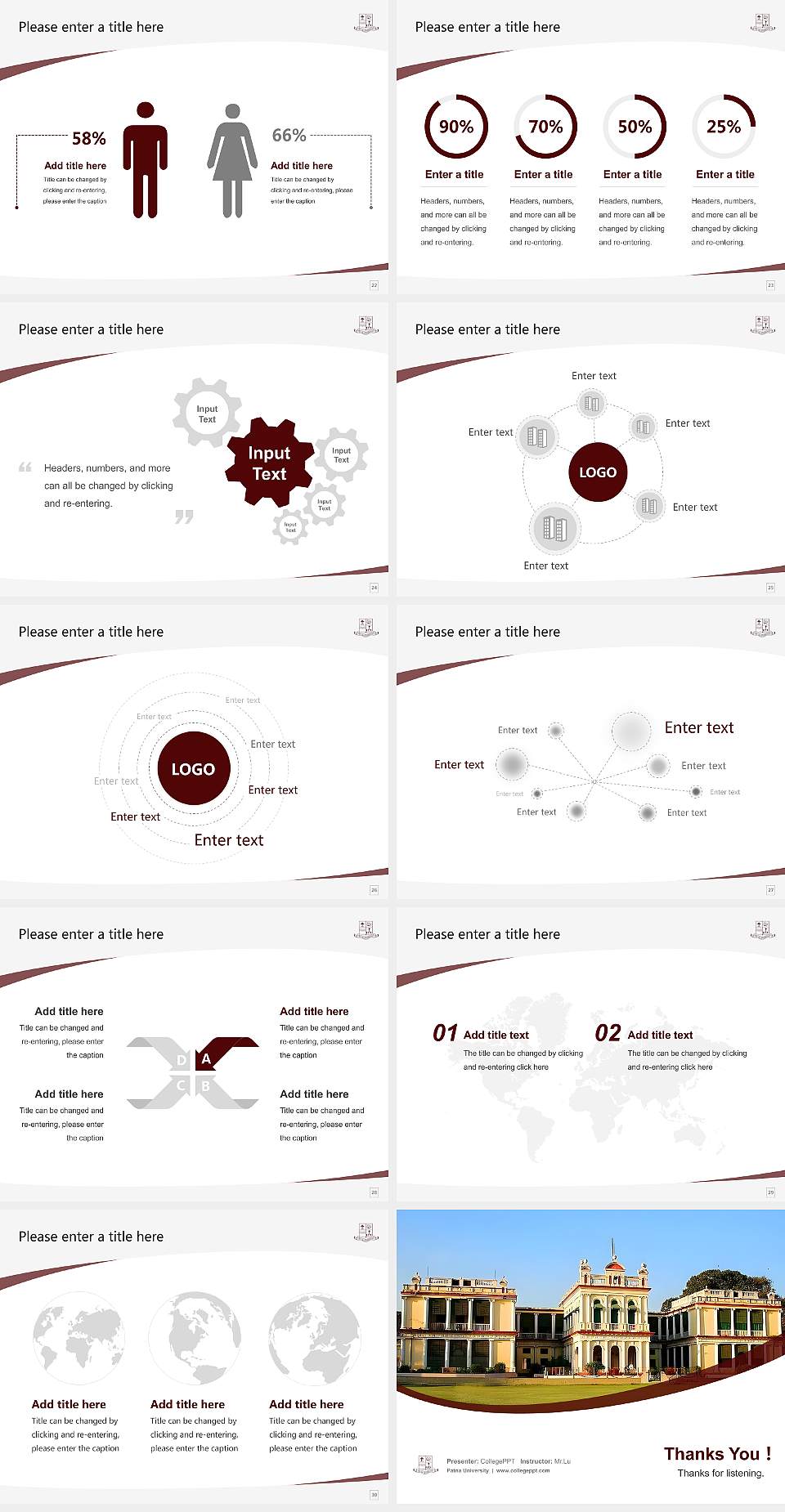 Patna University Course/Courseware Creation PPT Template4:3 ratio PPT effect preview image4