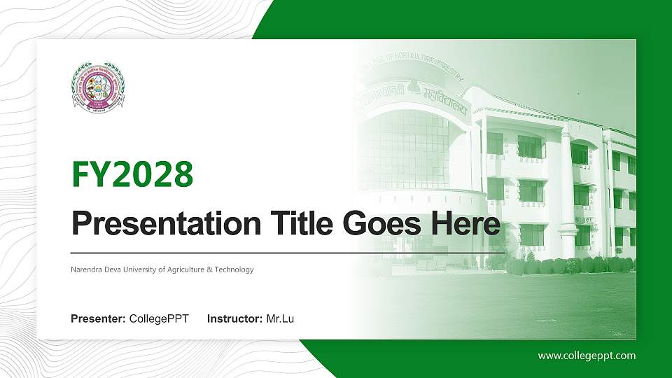 Narendra Deva University of Agriculture & Technology Academic Presentation/Research Findings Report PPT Template16:9 ratio PPT effect preview image