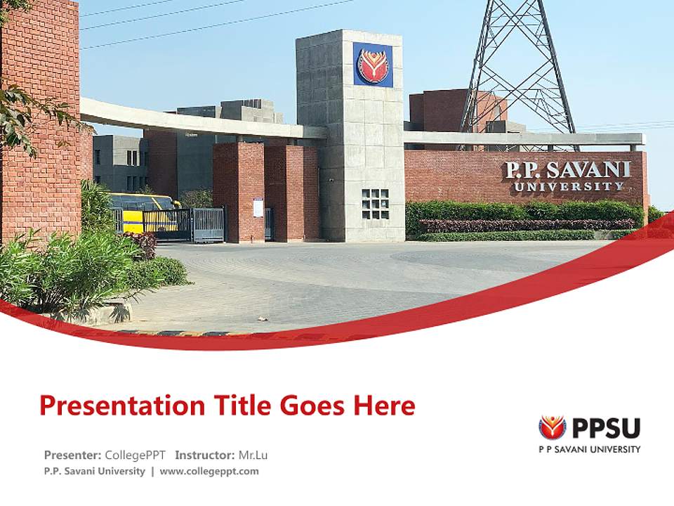P.P. Savani University Course/Courseware Creation PPT Template4:3 ratio PPT effect preview image5