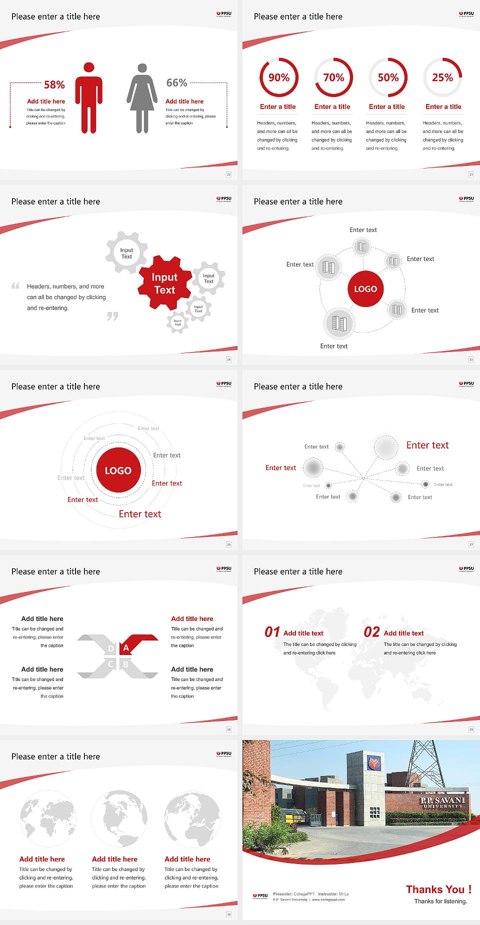 P.P. Savani University Course/Courseware Creation PPT Template4:3 ratio PPT effect preview image4